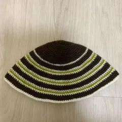 クラッシャーハット　ブラウングリーン