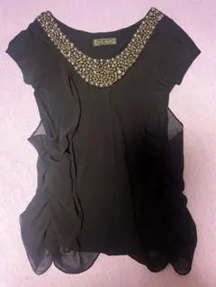 00s vintage★y2k★平成ギャル★グランジ★ビジュー付き半袖シャツ