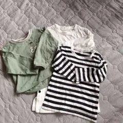 80cm　子ども服　キッズ　ベビー　男の子　女の子　3枚セット　長袖&五分丈