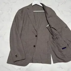 未使用級美品　オンリーOnly シルク混ジャケット　ブラウン　イタリア製生地　Lのサムネイル