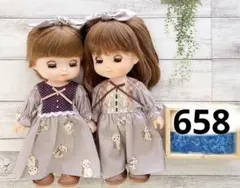 ＊658 テディベアの切り替えワンピース26cmドール服お人形服＊ソランちゃん