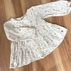 長袖 チュニック ベビー 女の子 ペプラム 花柄 ハート コーデュロイ 春服