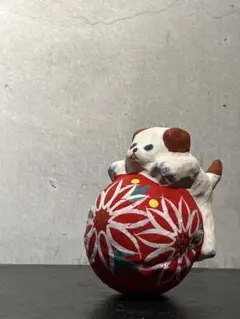 張り子人形　張り子の犬　郷土玩具 古い郷土玩具 紙塑人形 狛犬 鈴入り 福 江戸張子 犬 干支◇伝統