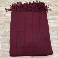 マフラー 赤チェック wego