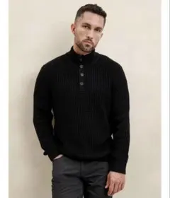 BANANA REPUBLIC ボタン付きハイネックニット