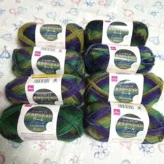 ダイソー毛糸 グラデーションウール(スプリングビオラ) 8玉セット