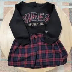 値下げ✧キッズ　チェックワンピース