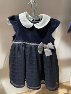 petit main ネイビー 襟付き ワンピース