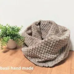 スヌード マフラー ネックウォーマー ハンドメイド ふわふわボア♡ダークベージュ