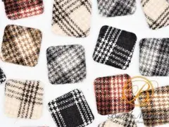 S-148【各2個×5色】チェック柄カボションアソートスクエア＊28㎜【10個】