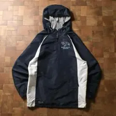 00s　HOLLOWAY　チームロゴ　ハーフジップ ナイロンパーカー　ネイビー系
