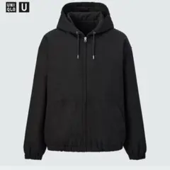 UNIQLO フーデッドジップアップブルゾン BLACK Lサイズ