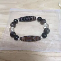 天然石ストライプ模様ブレスレット