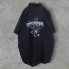 【k7768】USA古着レッドキャップ90s00s当時物半袖ワークシャツ企業物