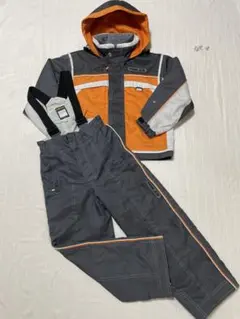 お値下げFABLICE スキーウェア セットオレンジ/グレー130