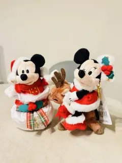 ミッキー&ミニー ぬいぐるみキーホルダーキーチェーン CHRISTMAS