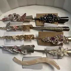 ￼コンコルドクリップ、くちばしクリップ、￼エレガントな花と蝶のヘアピン9本セット