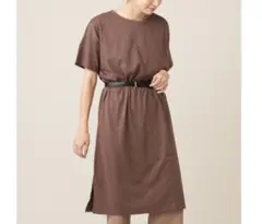 Discoat USコットン裾スリットワンピース