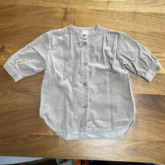petit main ベージュ コーデュロイ ボタン付きシャツ 80cm