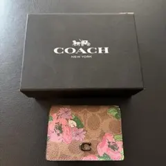 COACH 二つ折り財布 チェーン付き 花柄