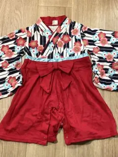 中古品　chil2 花柄ロンパース 80サイズ