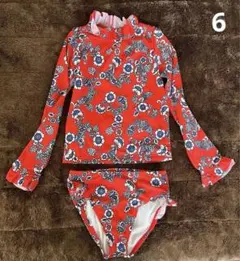 未使用　ジャニーアンドジャック　女の子水着　長袖セパレート水着　レッド　120