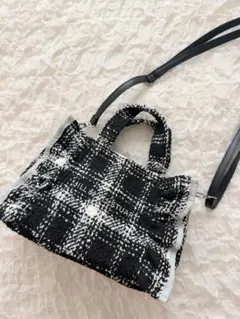 JILL by JILL STUART ツイードフリルバッグ ブラック