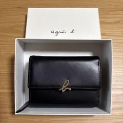 【極美品】agnes b. 三つ折り財布 ブラックのサムネイル