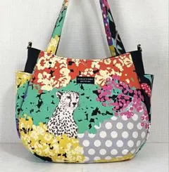 チューリップ型バッグ　森の動物たち・ブラック　ハンドメイド