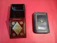 ロシア 伝統工芸品 漆の細密画 パレフ塗 小物入れ ハンドメイド 5cm