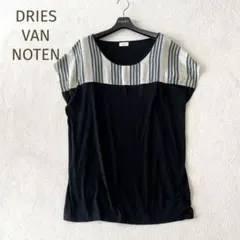 DRIES VAN NOTEN 異素材切替 ヘンリーネック ノーカラーシャツ - メルカリ