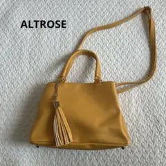 【美品】ALTROSE ショルダーバック イエロー ハンドバッグ タッセル付き
