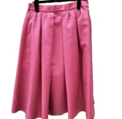 ピンク　スカート　膝下　ウエストゴム