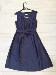 【form forma】ネイビー Aラインワンピース　オケージョンドレス