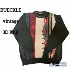 vintage 柄ニット　古着　coogi風　3Dニット　菅田将暉　あいみょん