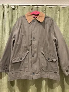 H&M ハンティングジャケット コーデュロイ襟 カーキ ワーク