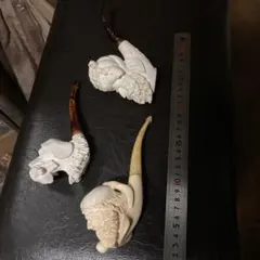 【美品】パイプ　海泡石　彫刻　置物　インテリア　工芸品　美術品　A1182 美品】パイプ海泡石彫刻置物インテリア工芸品美術品A1182