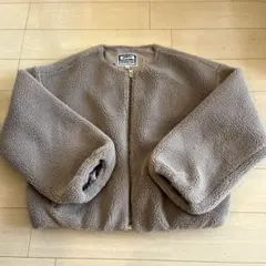ベージュ フリース ジップアップジャケット