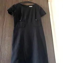黒　ブラック　ペンシル　ワンピース　半袖 ひざ丈ワンピース　セレブ