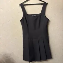 GU ローウエストプリーツジャンパードレスNTQ グレー