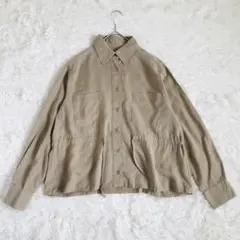 セレクトモカ シャツ ブラウス ウエストマーク 長袖 ボタン 落ち感 ベージュ