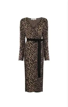 DVF ダイアンフォンファステンバーグヒョウ柄ラップドレス