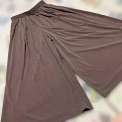 ガウチョパンツ ブラウン ワイドパンツ