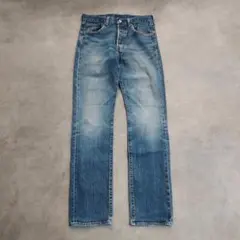 リーバイス501 W32 青 古着 鬼ヒゲ ハチノス ビッグE 23233