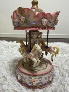 Sankyoアンティーク 美しいメリーゴーランド オルゴール 陶器製 - メルカリ