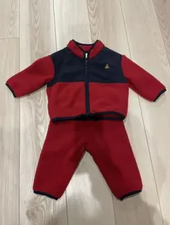 赤/ネイビー フリース ベビー服セット