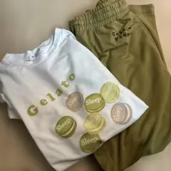 ジェラートピケオム　マカロンセットアップ