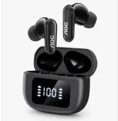 AOC ワイヤレスイヤホン Bluetooth対応 ブラック 充電ケース付きのサムネイル