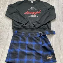 ANAP GIRL 上下セット　スウェット　　チェックスカートパンツ　M 160