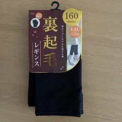 裏起毛レギンス L-LL 160デニール 黒